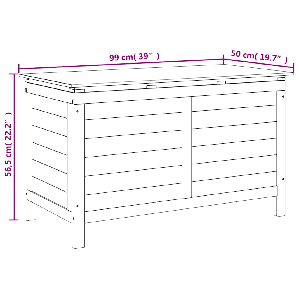 Gartentruhe 50x49x56,5 cm Massivholz Tanne