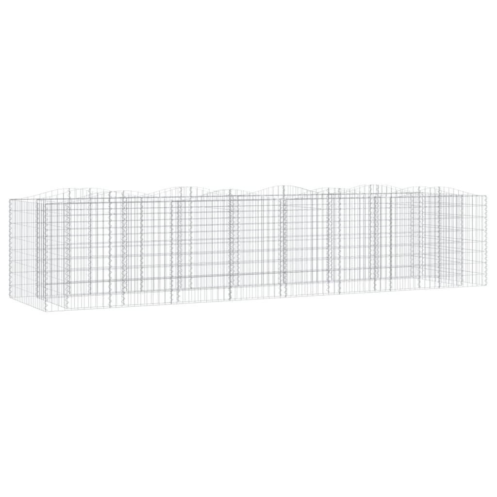 Gabionen-Hochbeet mit Hochbogen 200x50x50 cm Verzinktes Eisen