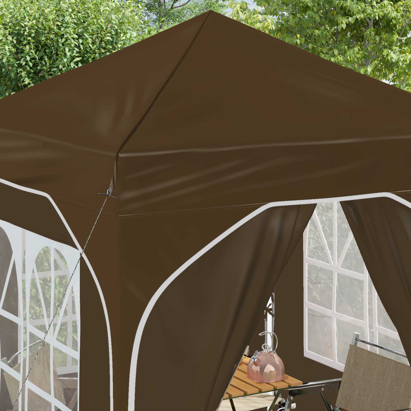 Pop-up Partyzelt 194 x 194 x 245 cm Creme
