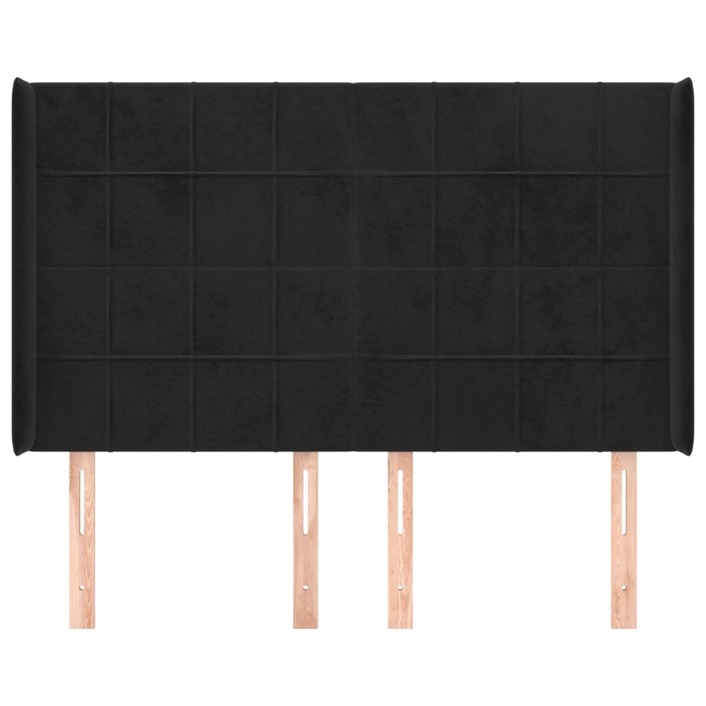 Kopfteil mit Ohren Dunkelblau 93x16x78/88 cm Samt