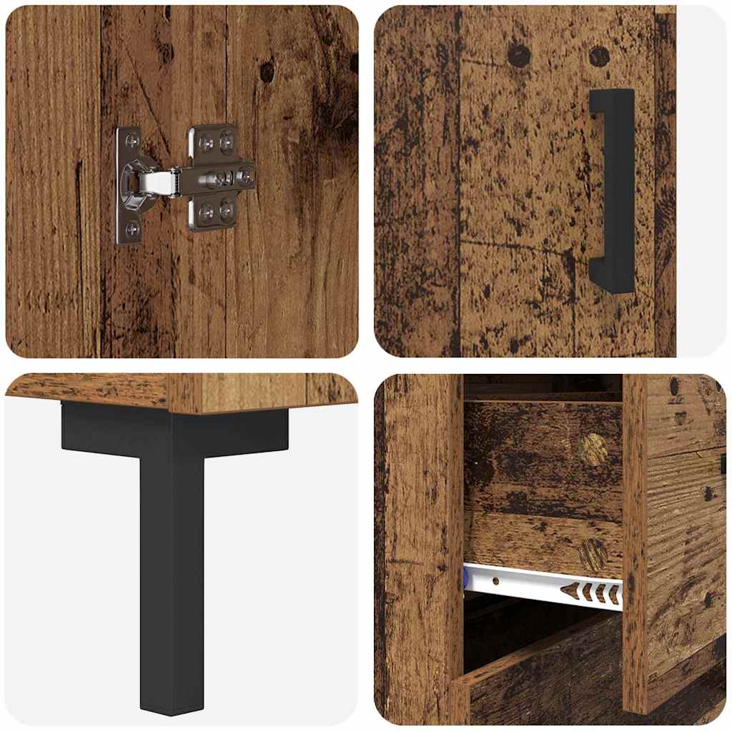 Highboard Betongrau 69,5x34x180 cm Holzwerkstoff