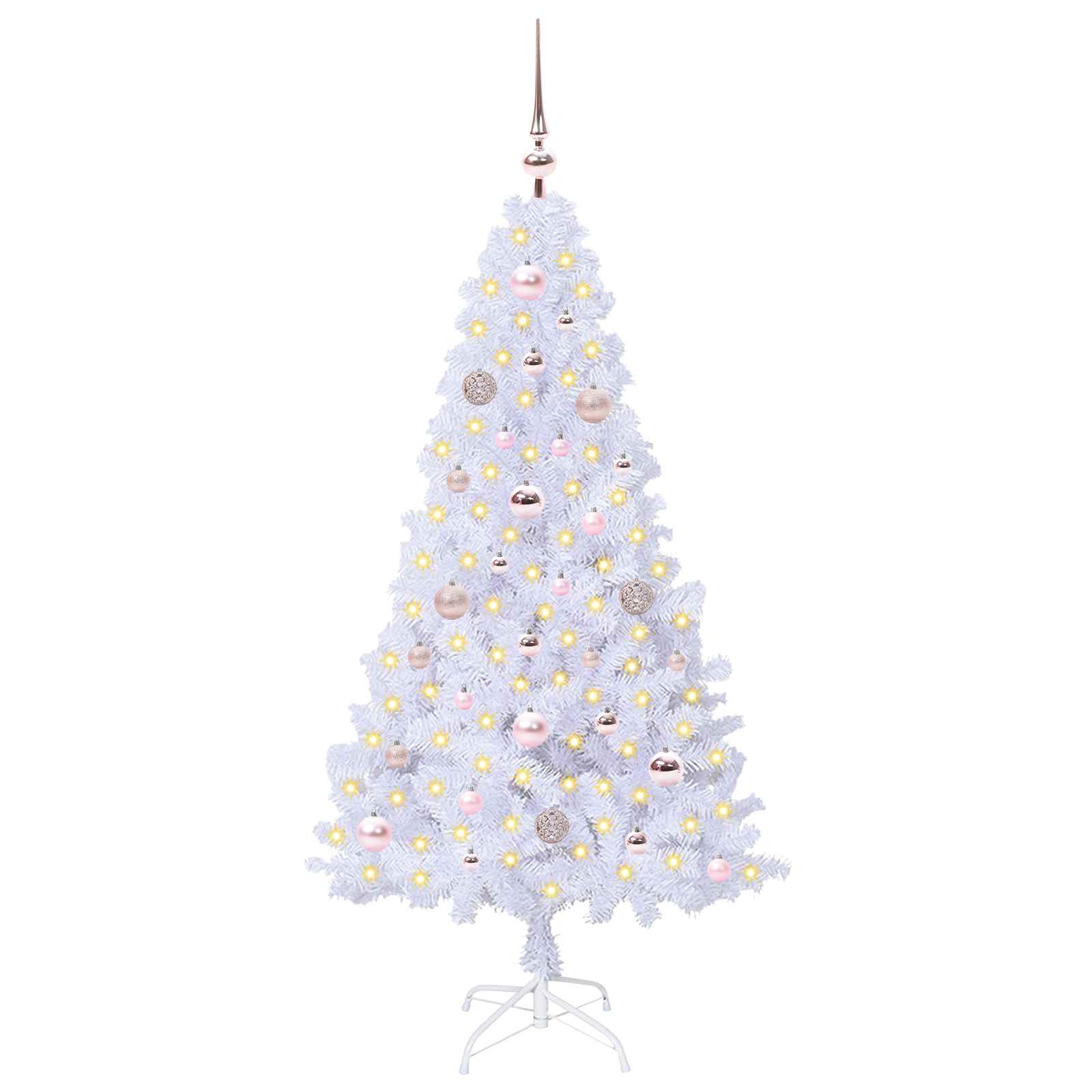Künstlicher Weihnachtsbaum Weiß 120 cm PVC und Stahl