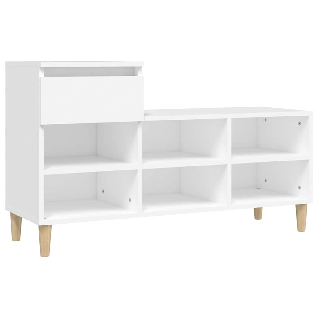 Schuhregal Weiß 102x36x60 cm Holzwerkstoff