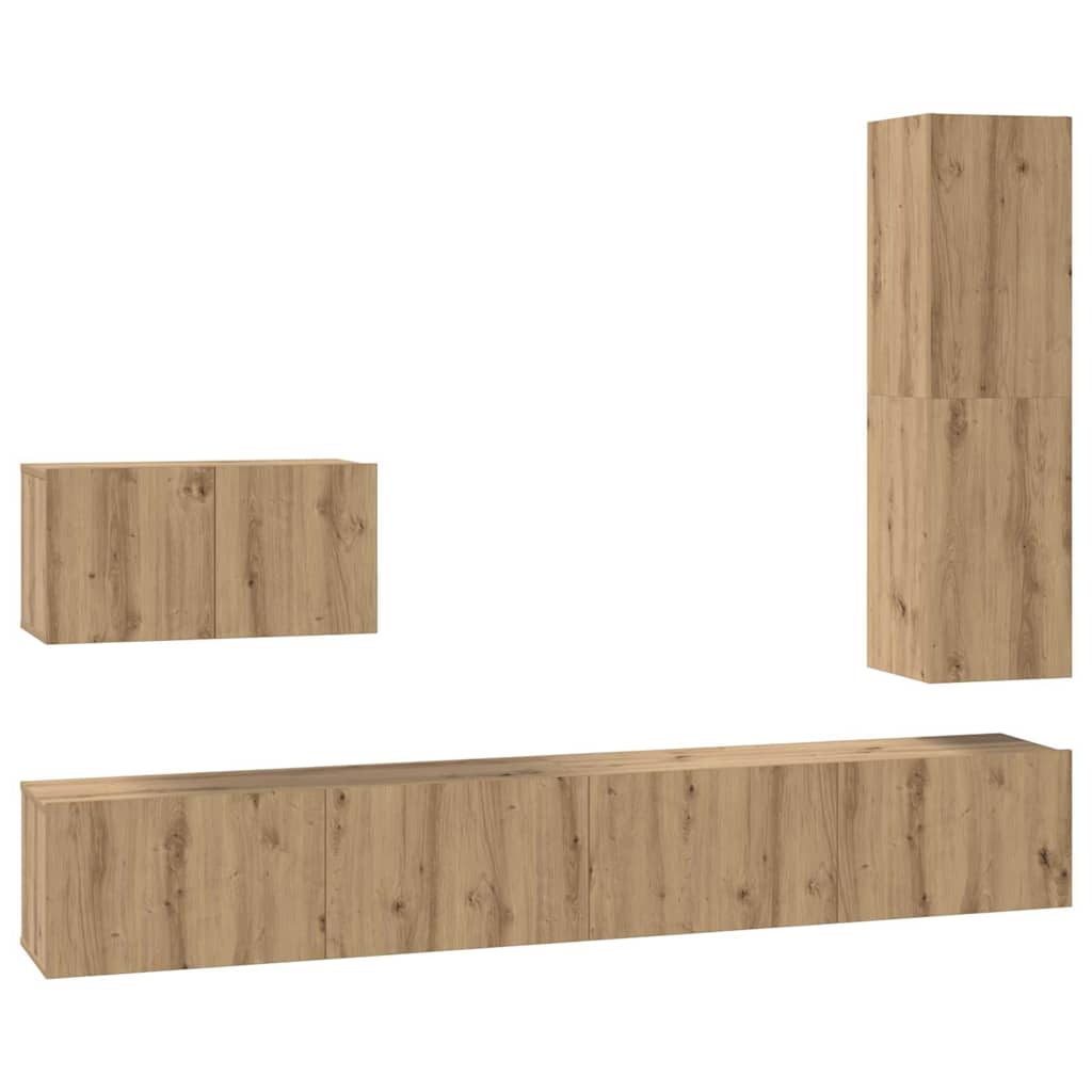 4-tlg. TV-Schrank-Set Weiß Holzwerkstoff