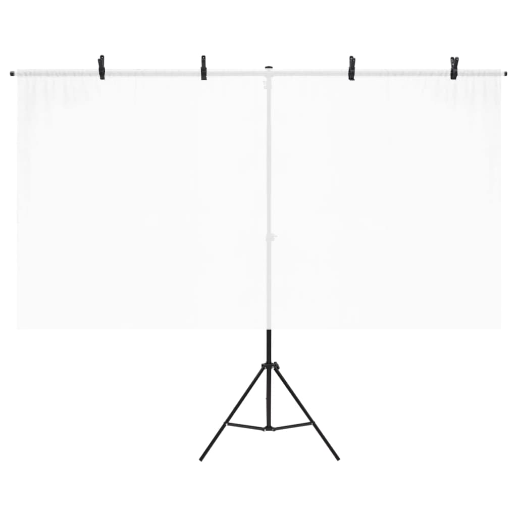 Hintergrundständer T-Form Schwarz 151x60x(70-200) cm