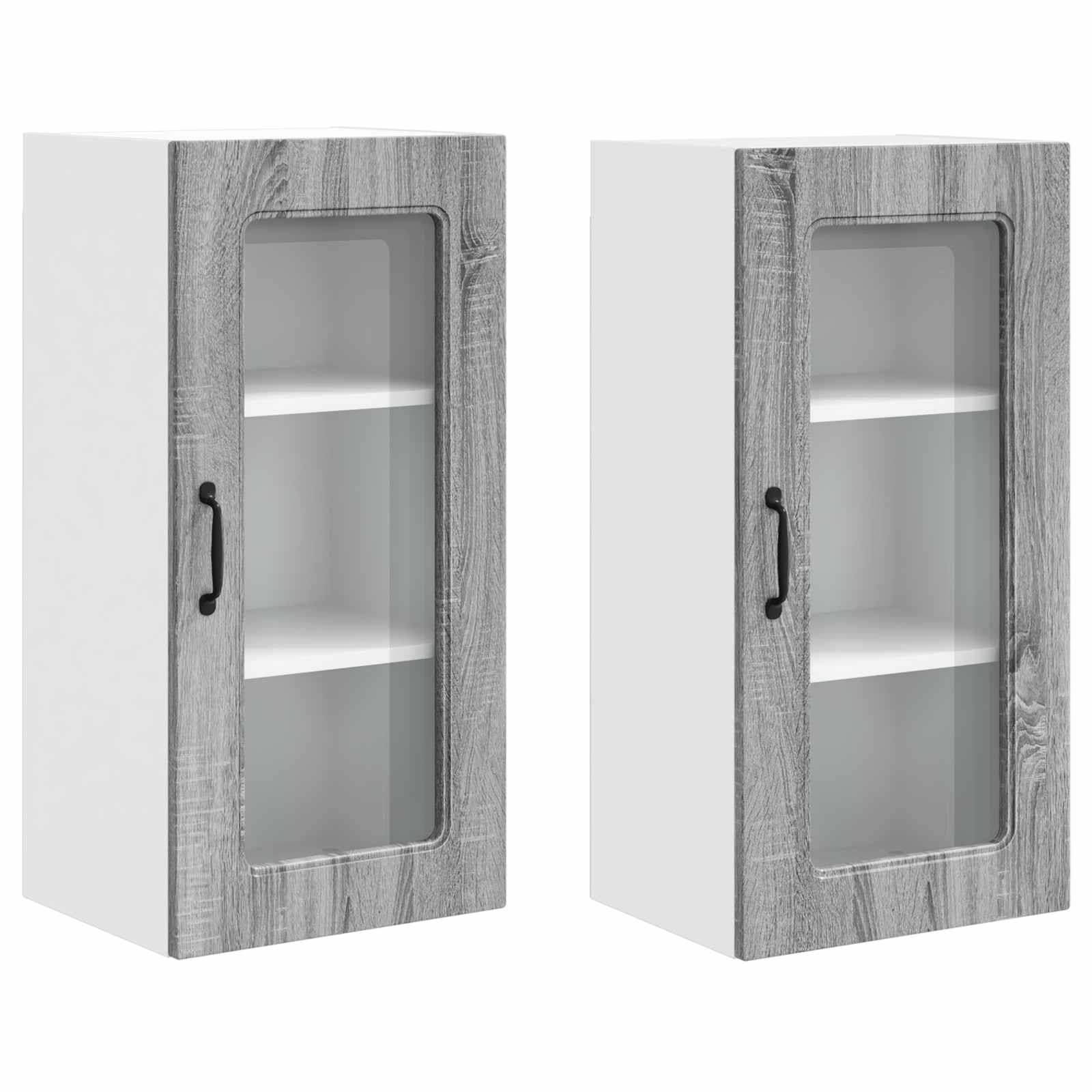 Herdumbauschränke 2 Stk. Kalmar Weiß Holzwerkstoff
