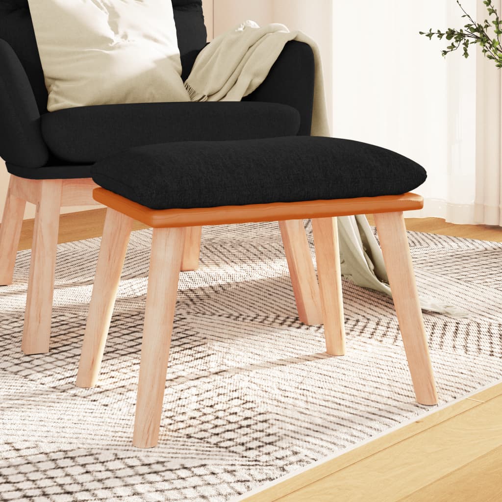 Fußhocker Hellgrau 45x29,5x35 cm Stoff und Kunstleder