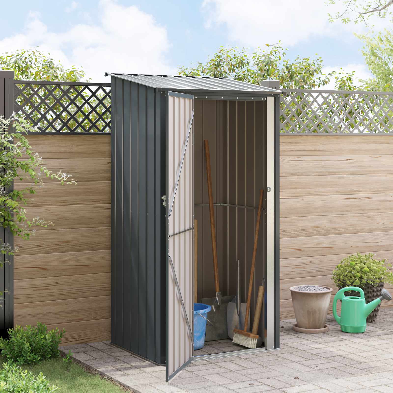 Gartenhütten Anthrazit 103 x 74 x 200 cm Metall