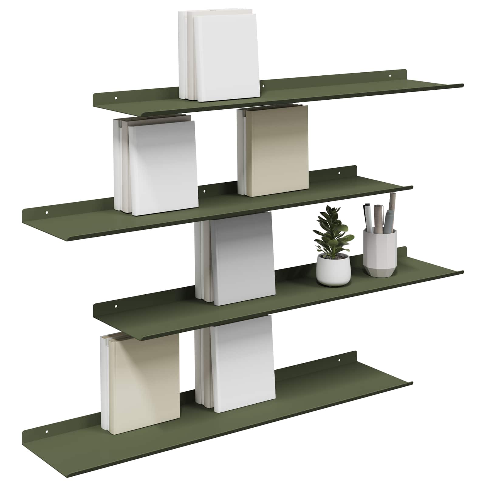 Schwebendes Regal 3 pcs Schwarz 40 x 9 x 2,5 cm Stahl