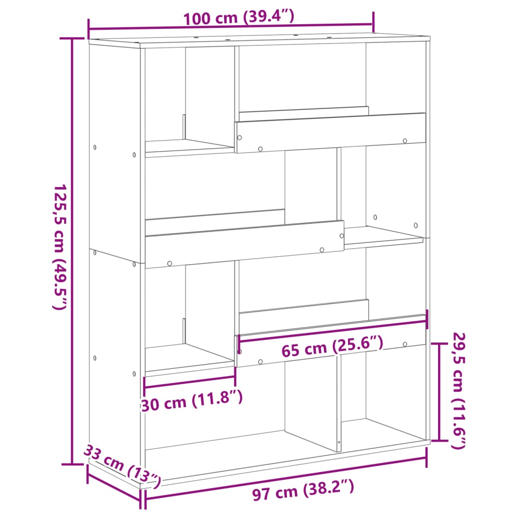 Bücherregal Räuchereiche 100x33x156,5 cm Holzwerkstoff