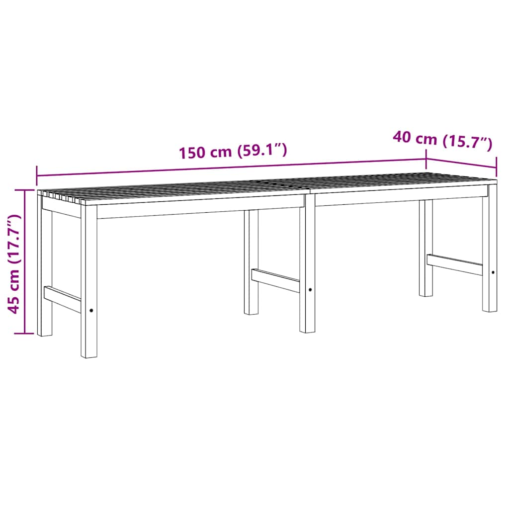 Gartenbank 114 cm Massivholz Teak