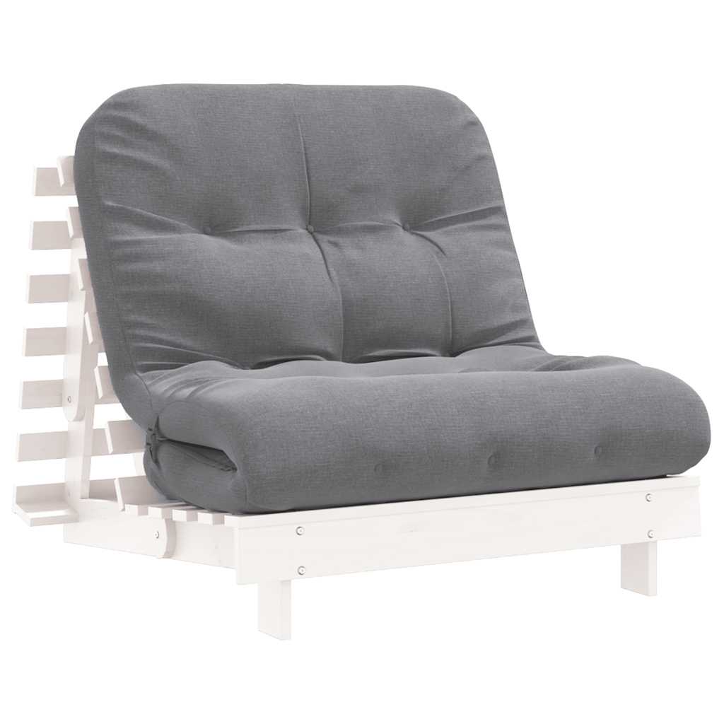 Futon Schlafsofa mit Matratze Braun 70x206x11 Massivholz Kiefer
