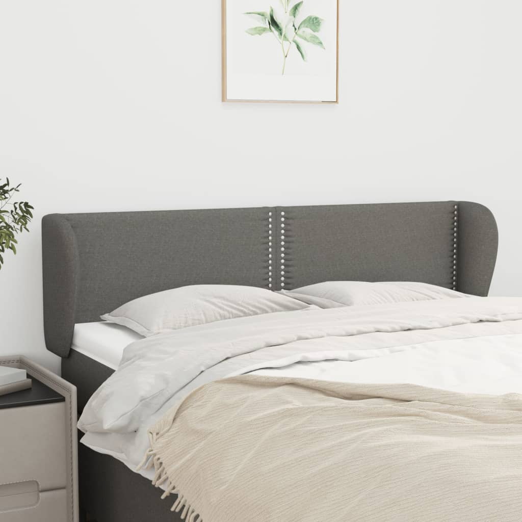 Kopfteil mit Ohren Dunkelgrau 83x23x78/88 cm Stoff