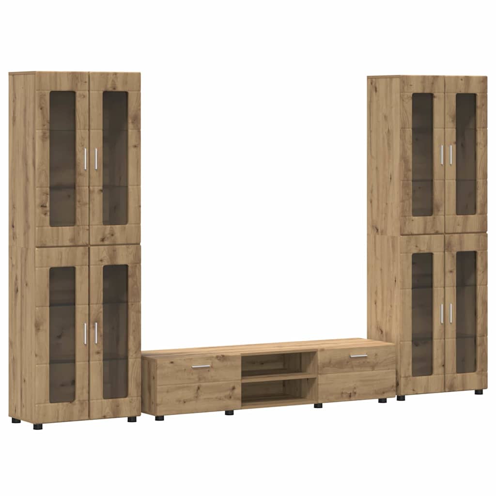 Highboard mit Regal FLORIN Weiß 60 x 35 x 182 cm Holzwerkstoff