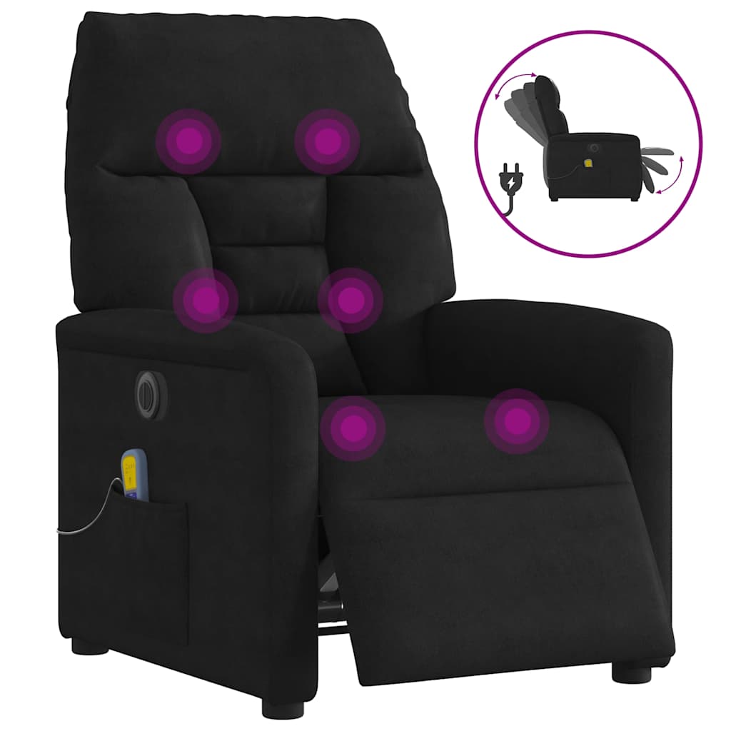 Massagesessel Elektrisch Dunkelgrau Mikrofasergewebe