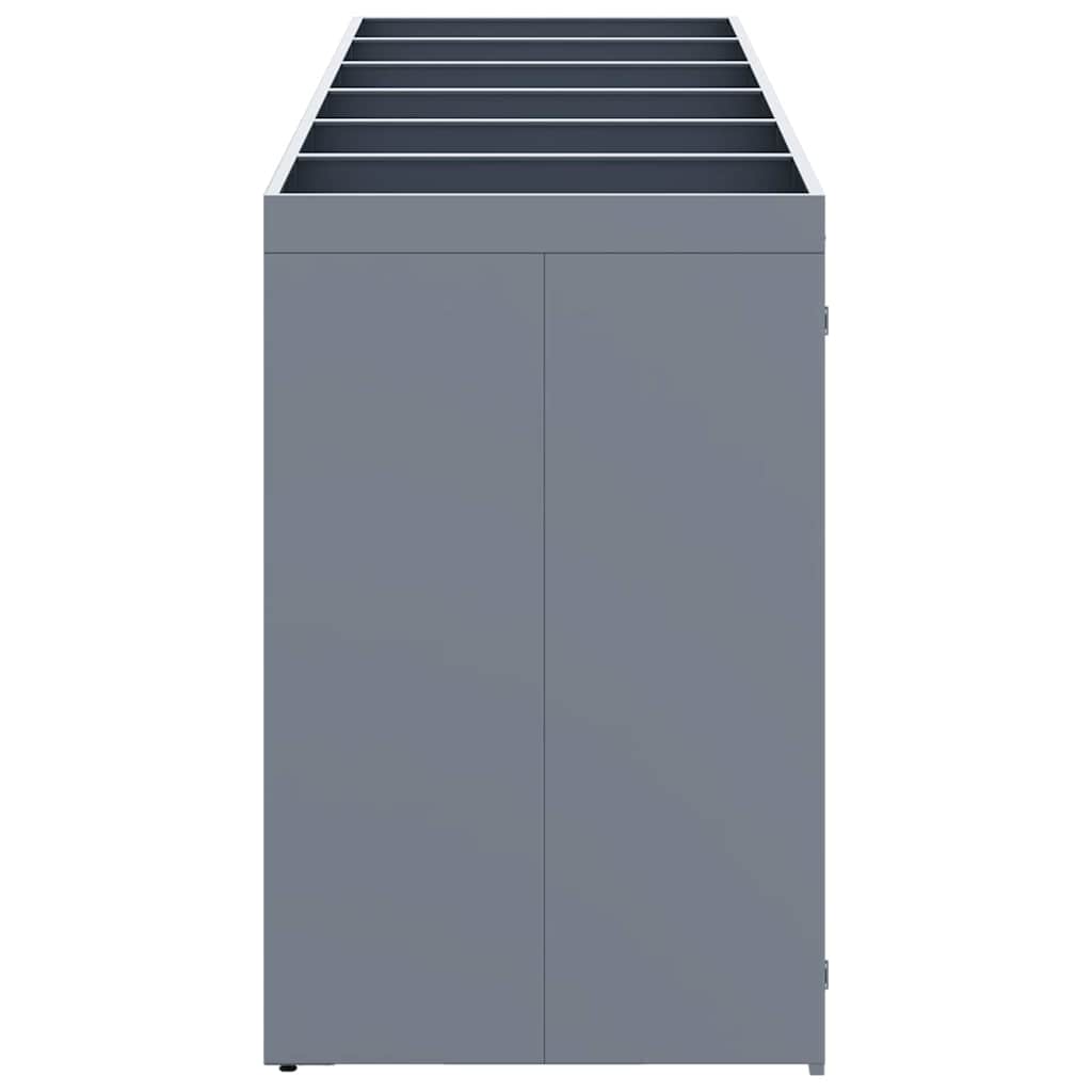 Mülltonnenbox für 2 Tonnen Schwarz 138x79x117 cm Stahl