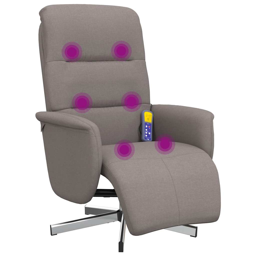 Massagesessel mit Fußteil Braun Stoff