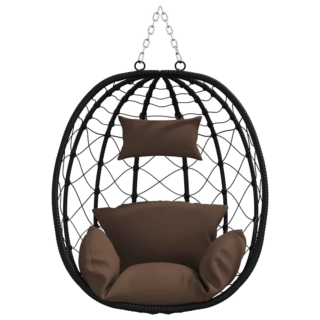 Hängendes Ei-Stuhl Anthrazit 91,5 x 54,5 x 107 cm Poly-Rattan