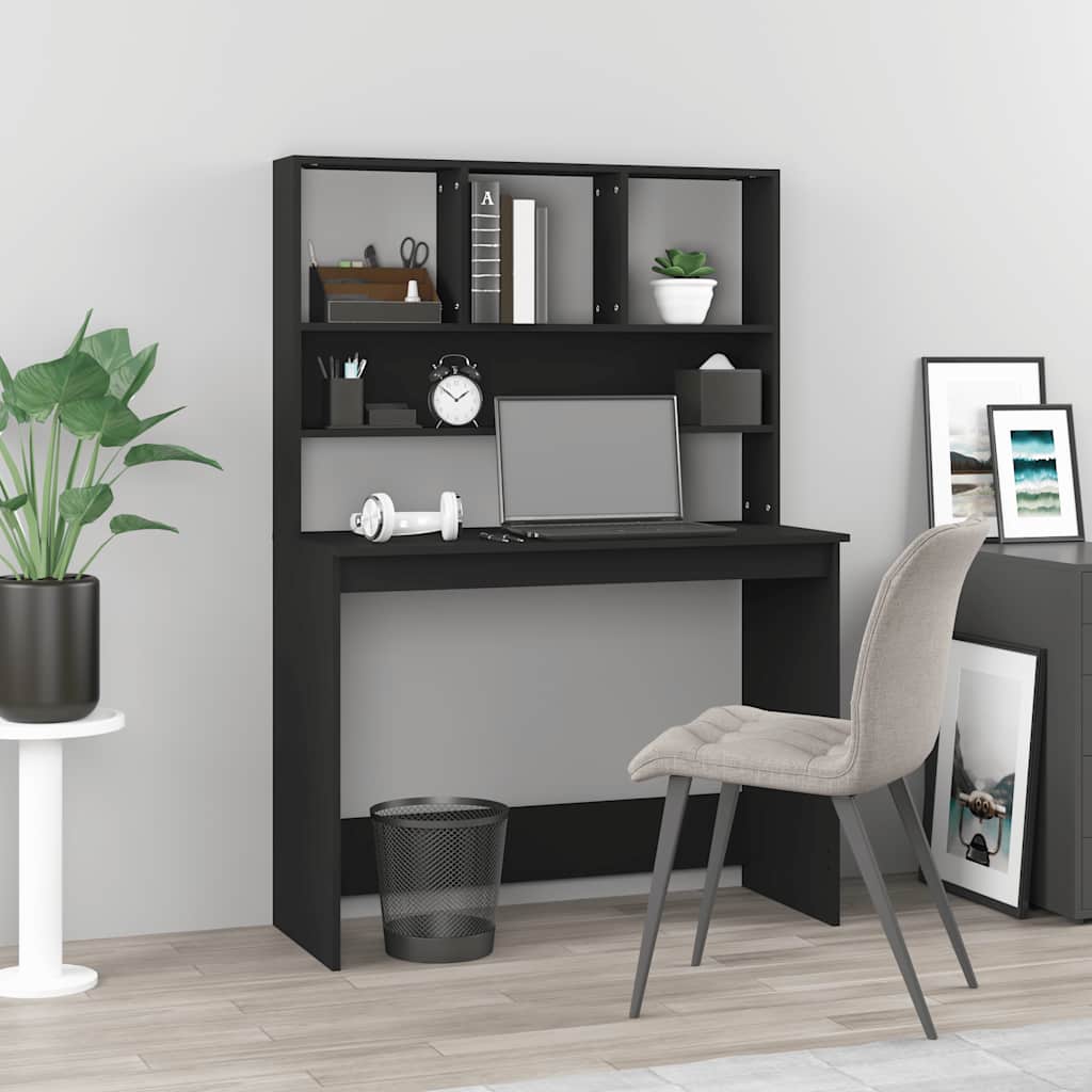 Schreibtisch mit Regal Weiß 102x45x148 cm Holzwerkstoff