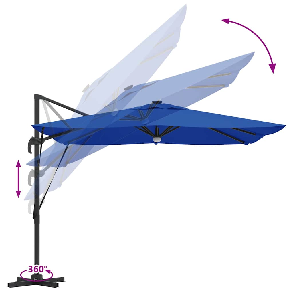 Roma Parasol Beige 286 x 284 x 270 cm Aluminium und Polyester