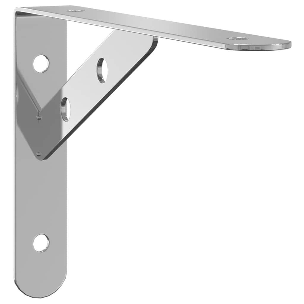 Regalträger 4 Stk. 15x2,5x11,5 cm Silbern Edelstahl