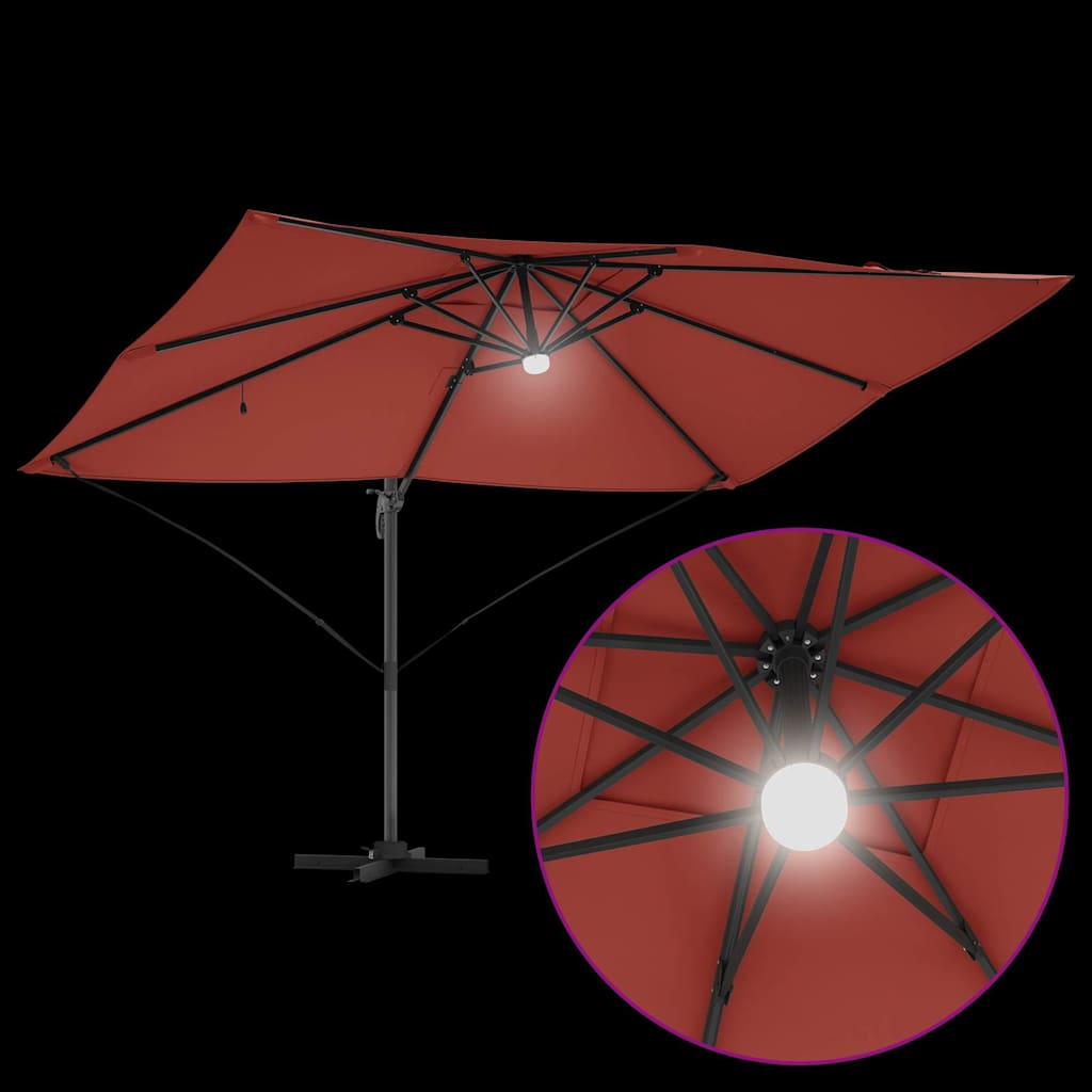 Sonnenschirm Sand 351 x 250 x 253 cm Polyester und Aluminium