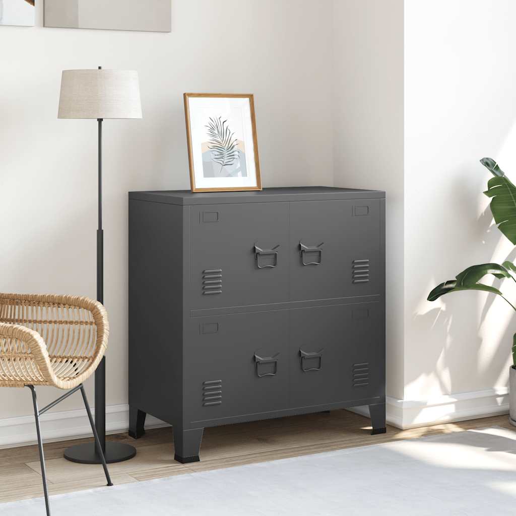 Lagerschrank Industrial Schwarz 75x40x80 cm Stahl