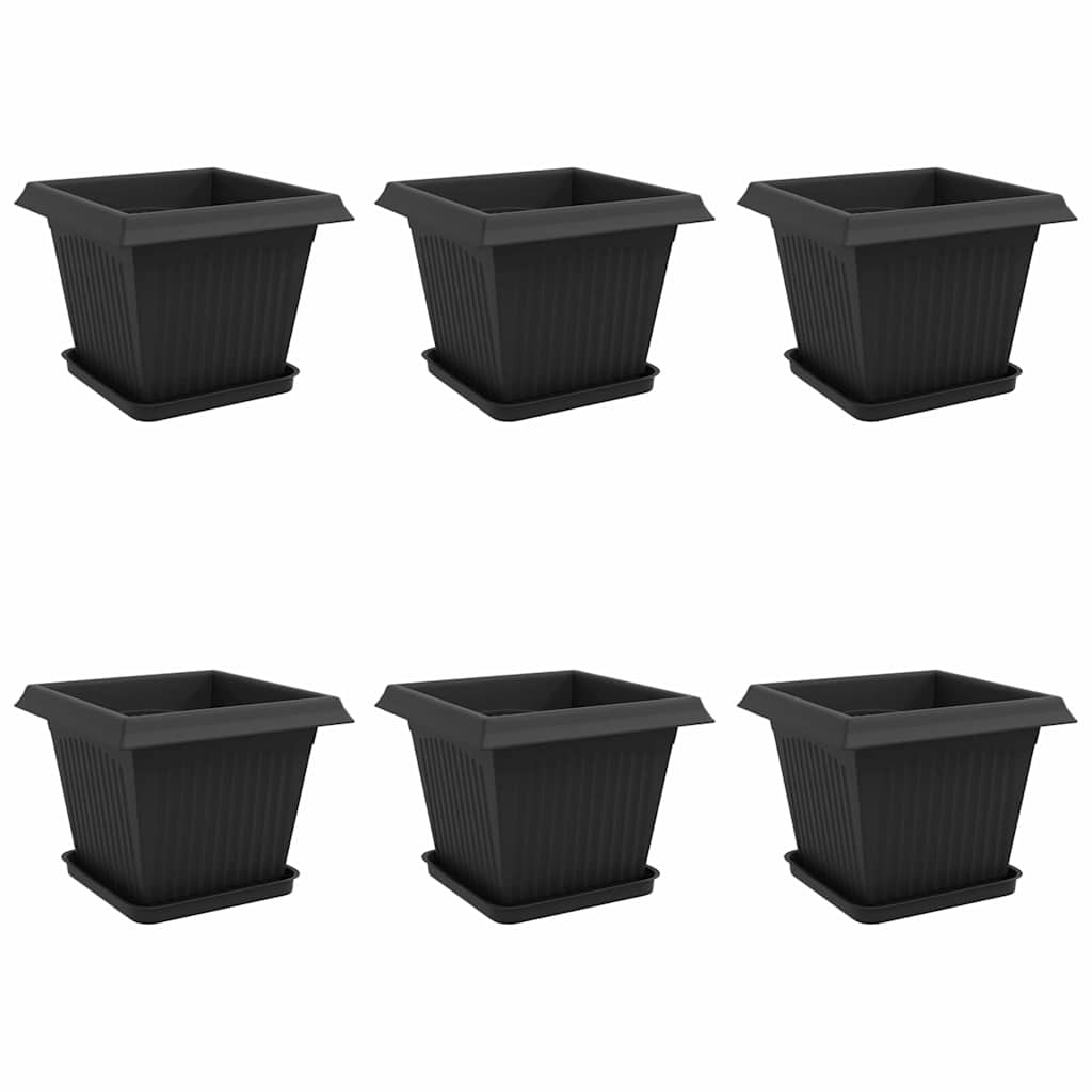 Blumentöpfe 6 pcs Ziegelrot 20 x 20 x 16 cm Kunststoff