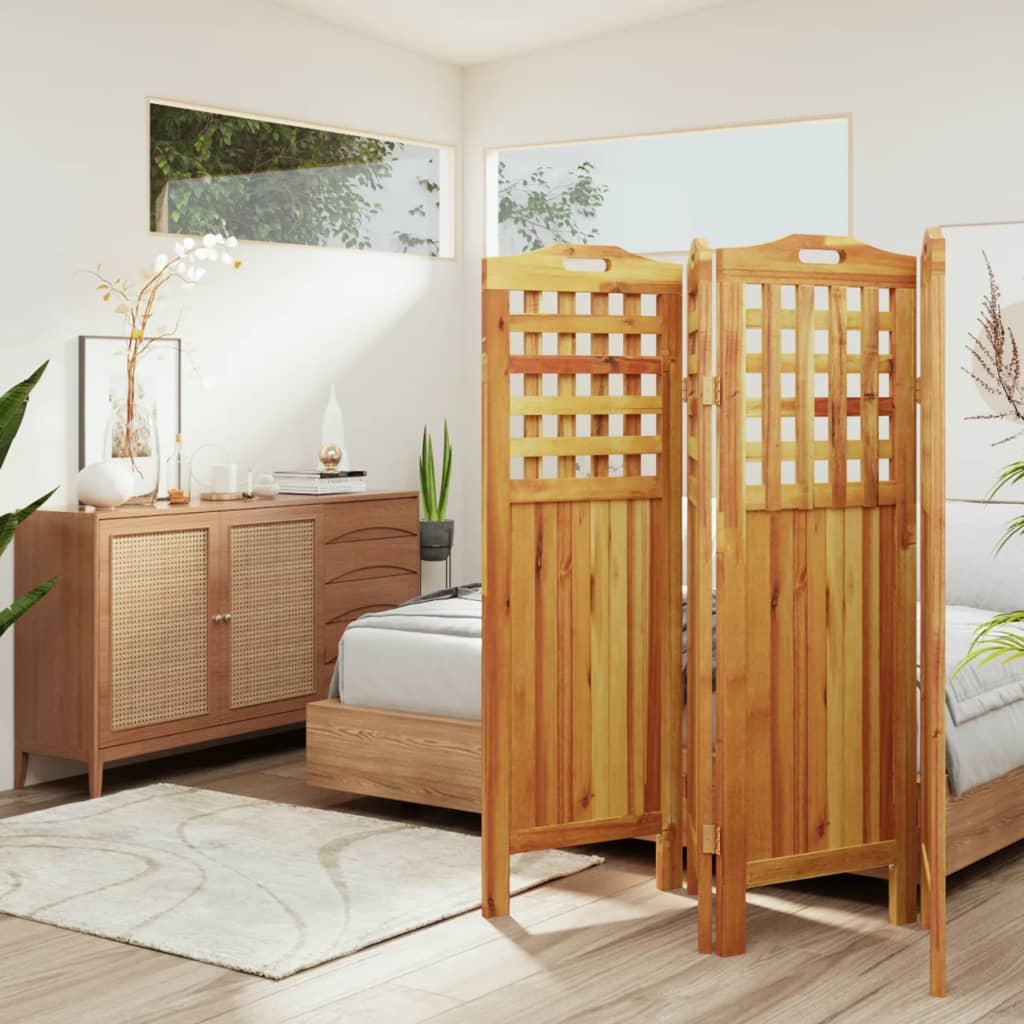 3-tlg. Paravent 121,5x2x115 cm Massivholz Akazie