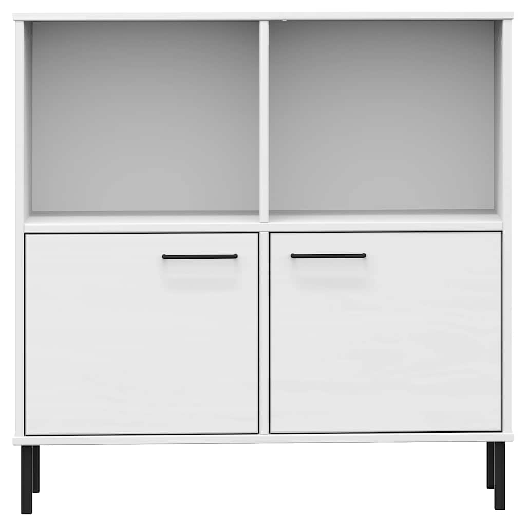 Bücherregal OSLO mit Metallbeinen Braun 90x35x90,5cm Massivholz