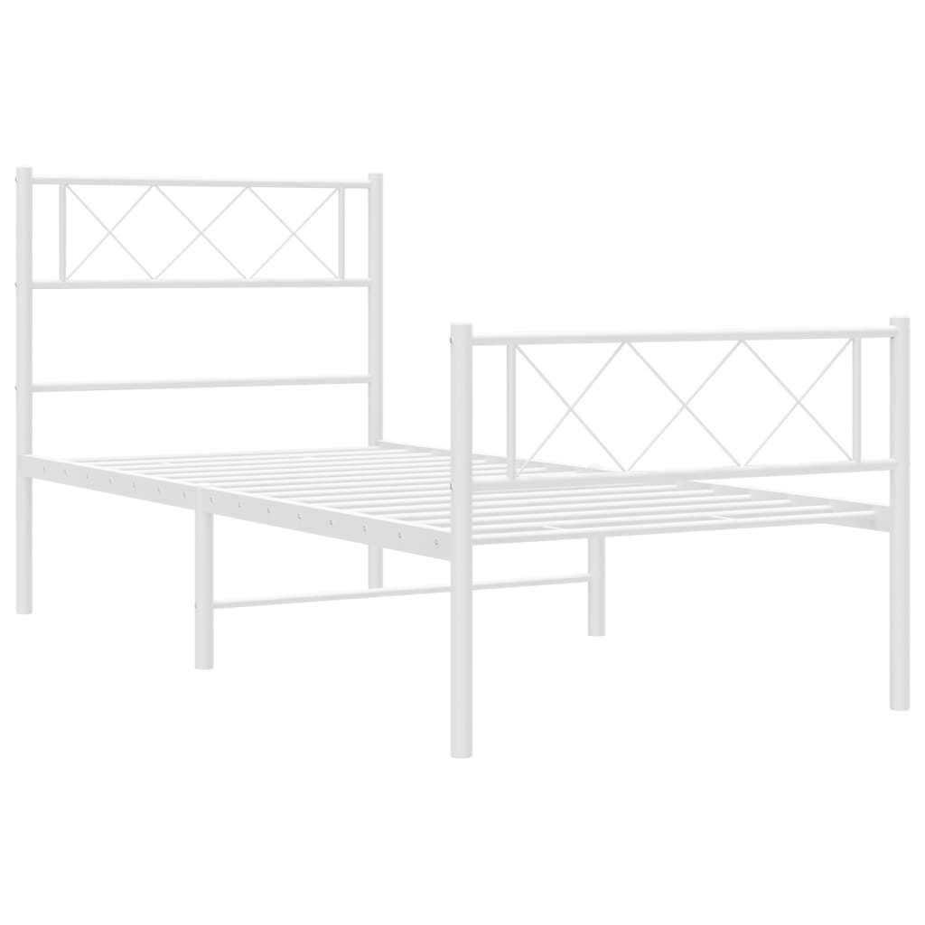 Bettgestell mit Kopfteil Metall Schwarz 100x190 cm