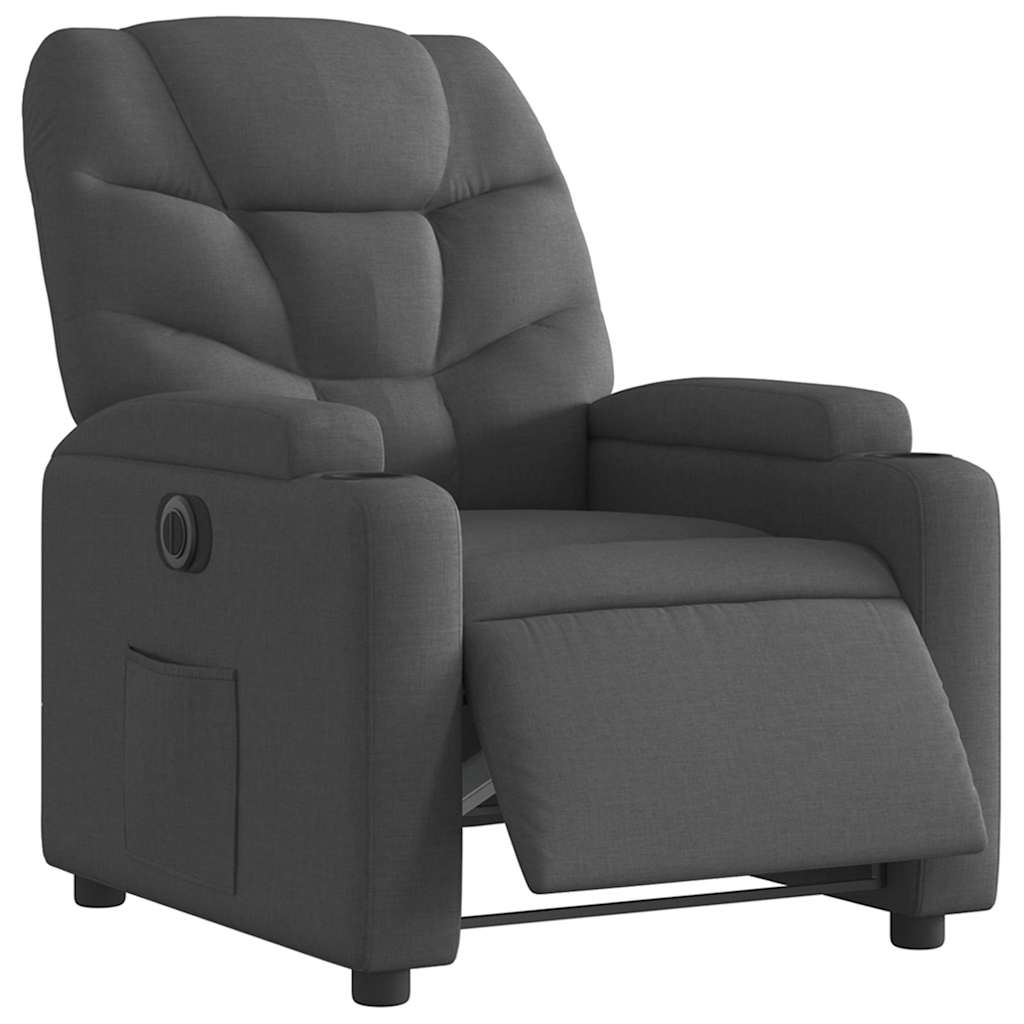 Relaxsessel Elektrisch Dunkelgrau Stoff
