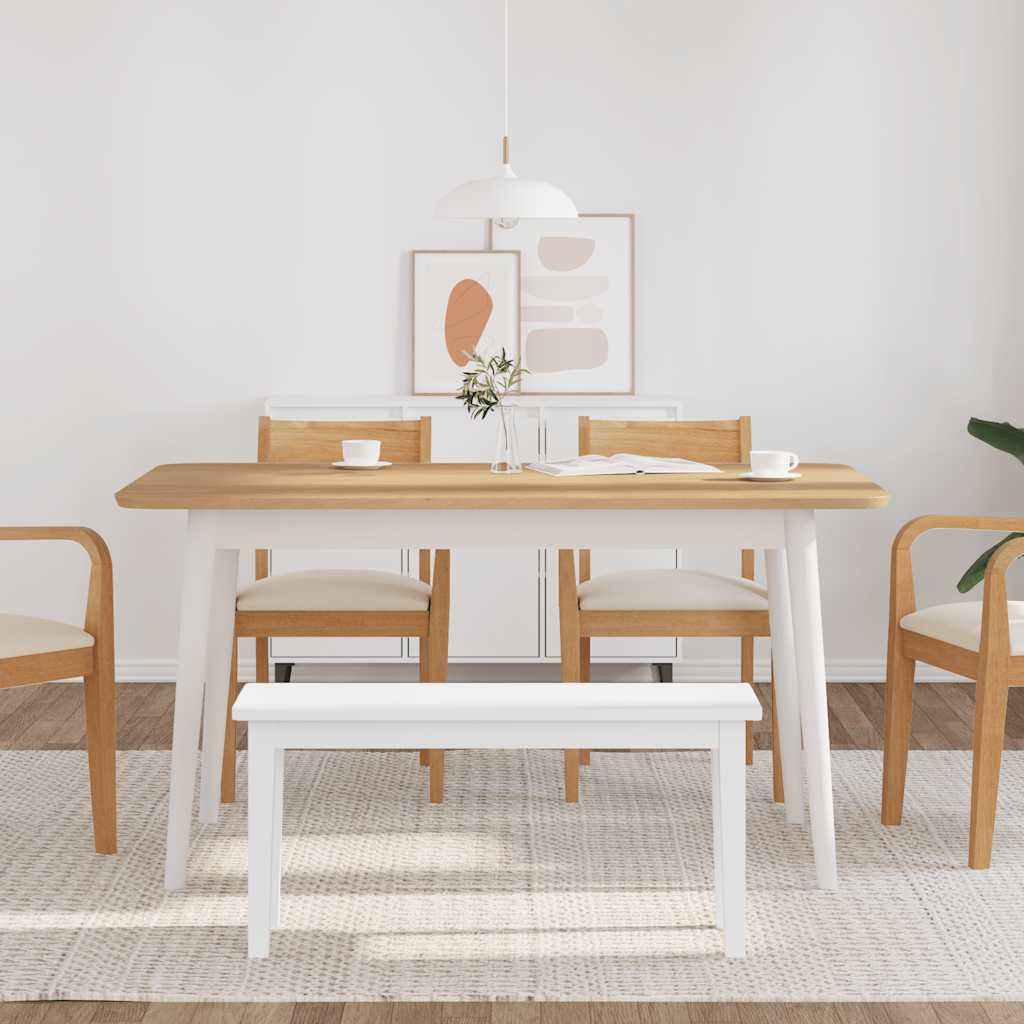 Bank 90 cm Braun Massivholz Gummibaum