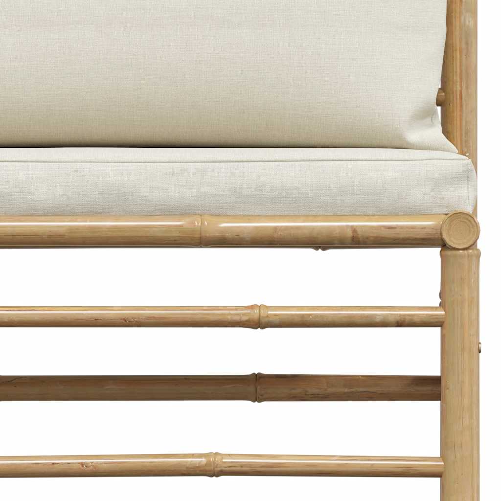 3-tlg. Garten-Lounge-Set mit Kissen Bambus
