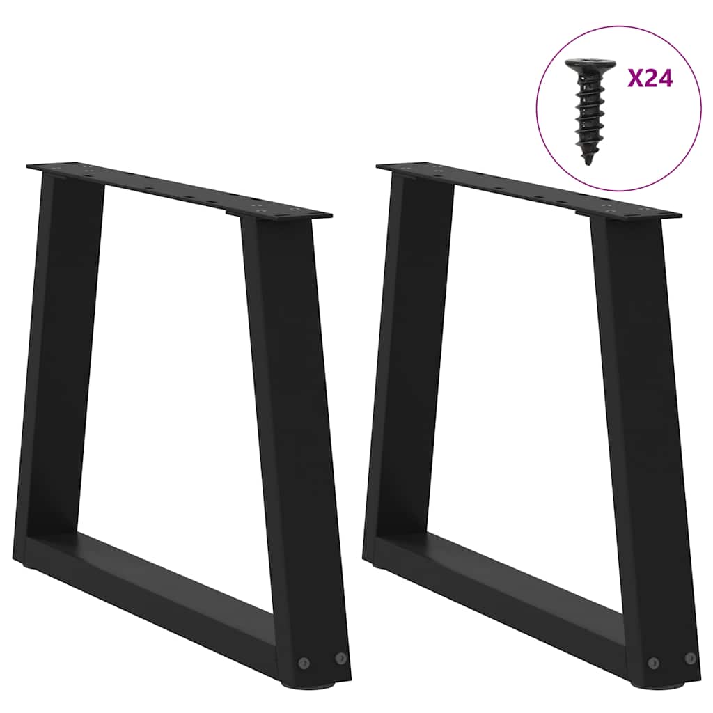 Couchtischbeine V-Form 2 Stück Schwarz 30x(30-31,3) cm Stahl