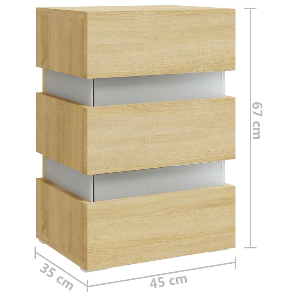 LED-Nachttisch Weiß 45x35x67 cm Holzwerkstoff