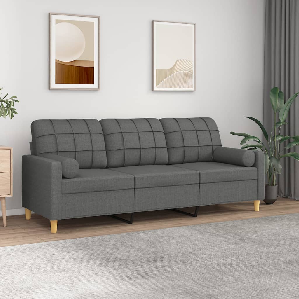 2-Sitzer-Sofa mit Zierkissen Braun 120 cm Stoff
