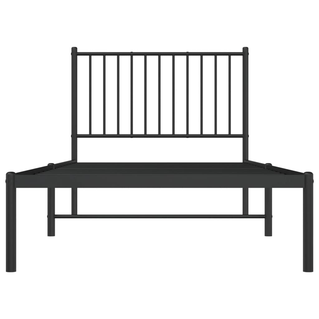 Bettgestell Metall Schwarz 75x190 cm