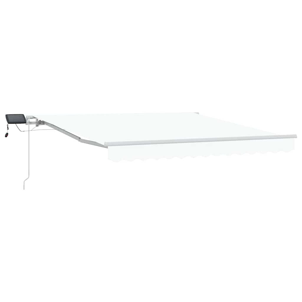Markise Manuell Einziehbar mit LED 300x250 cm Blau und Weiß