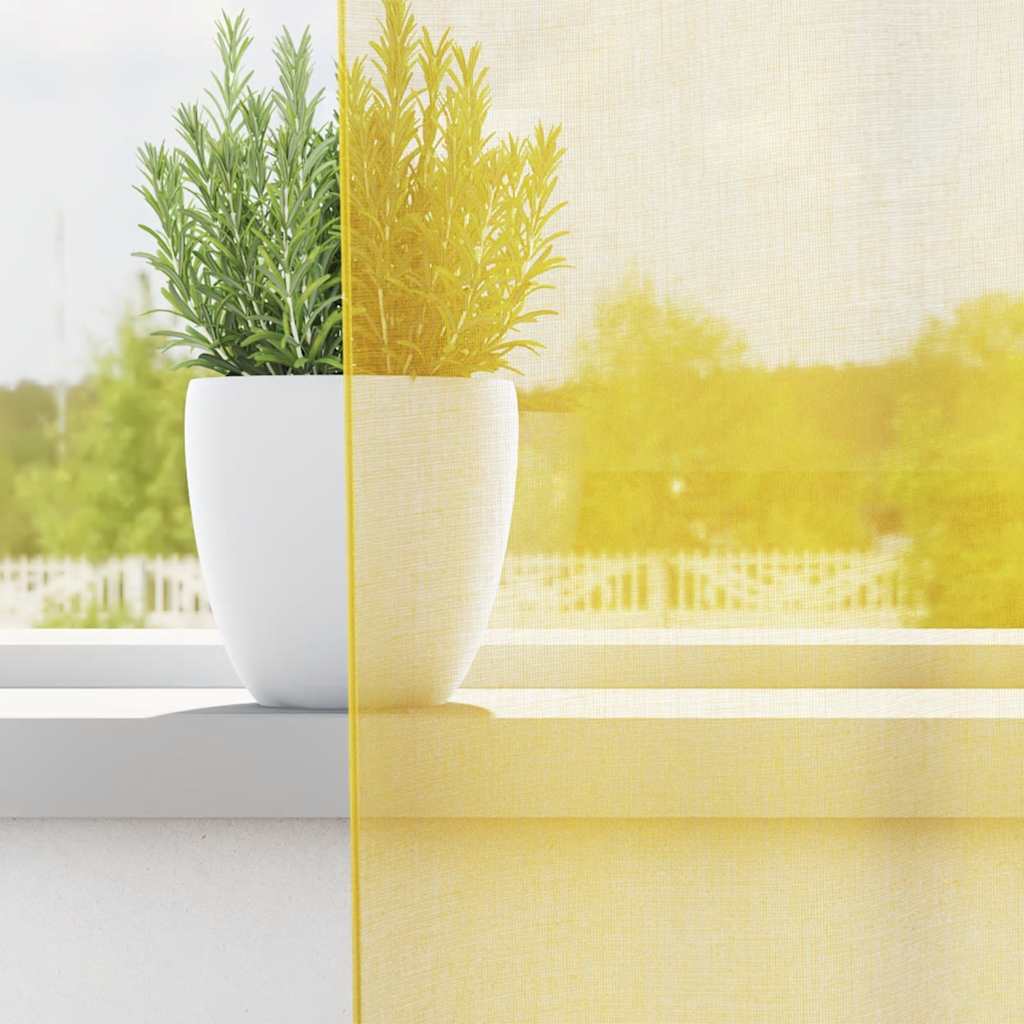 Voile Vorhänge mit Ösen 2 Stk. Apfelgrün 140x140 cm