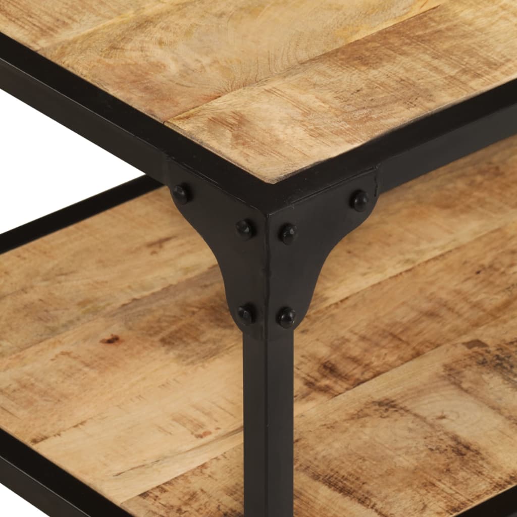 Couchtisch 40x40x36 cm Raues Mango-Massivholz