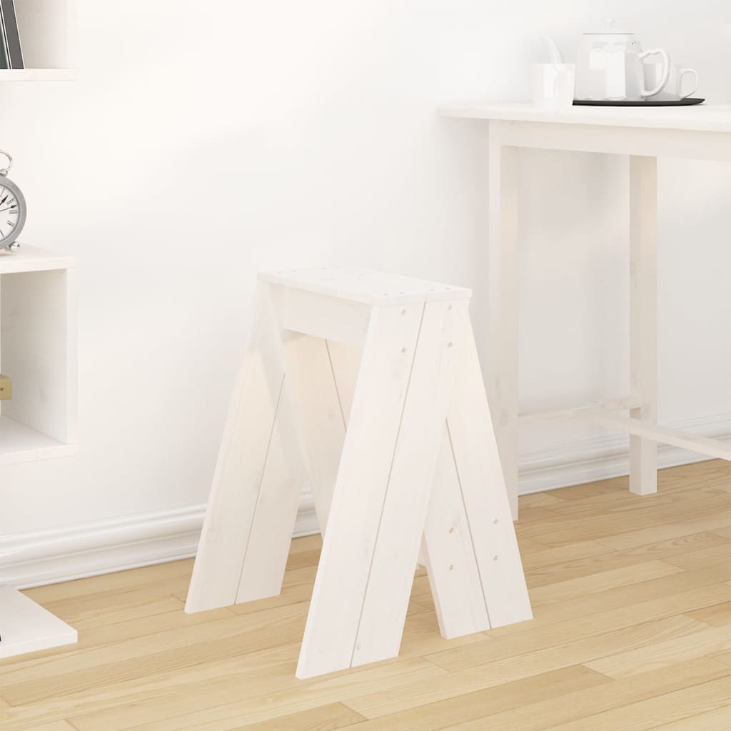 Hocker 2 Stk. 40x40x45 cm Massivholz Kiefer