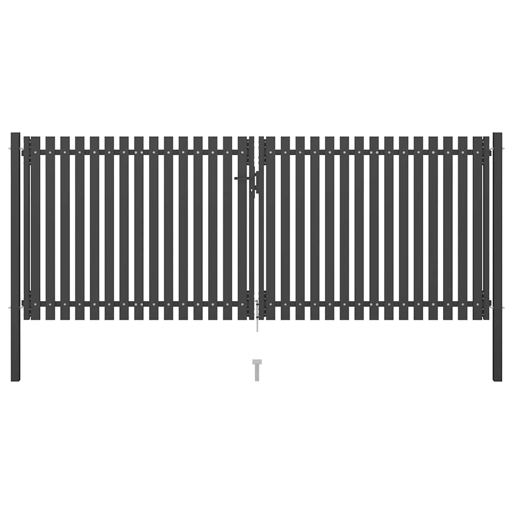 Gartentor aus Stahl 100 x 75 cm Anthrazit