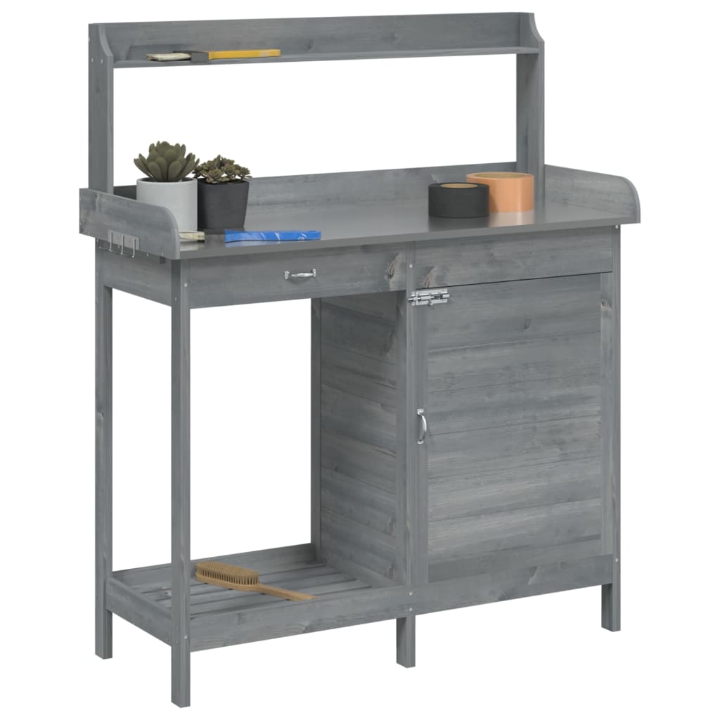 Pflanztisch mit Schrank 110,5x45x124,5 cm Massivholz Tanne