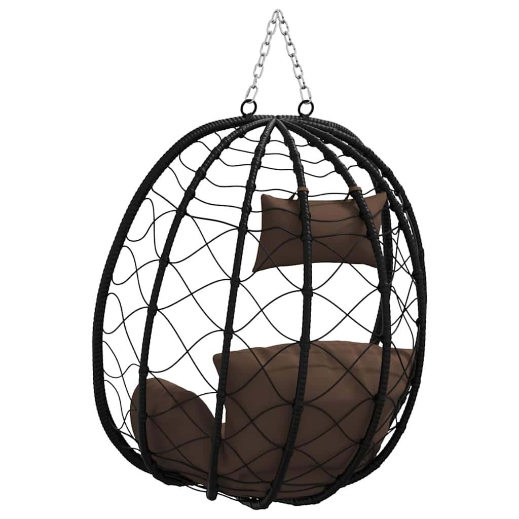 Hängendes Ei-Stuhl Anthrazit 91,5 x 54,5 x 107 cm Poly-Rattan