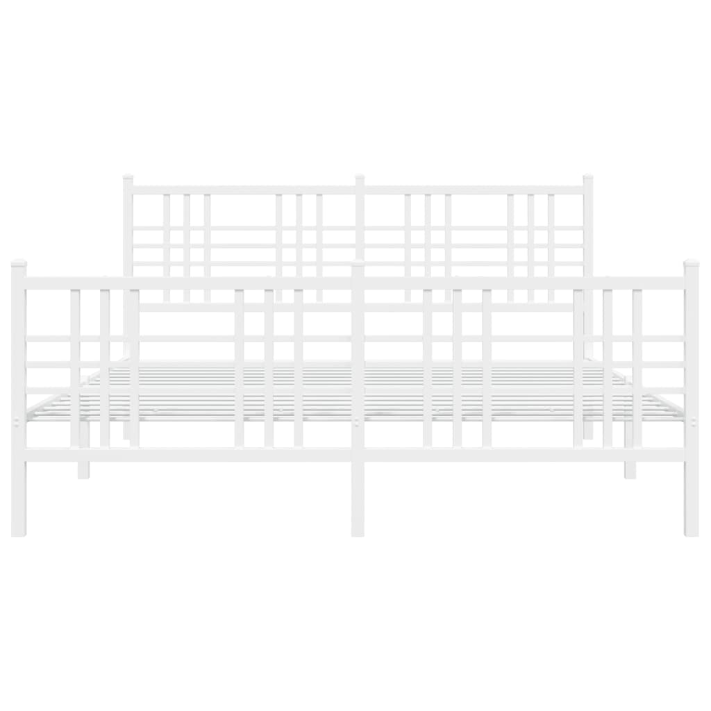 Bettgestell mit Kopf- und Fußteil Metall Schwarz 90x200 cm