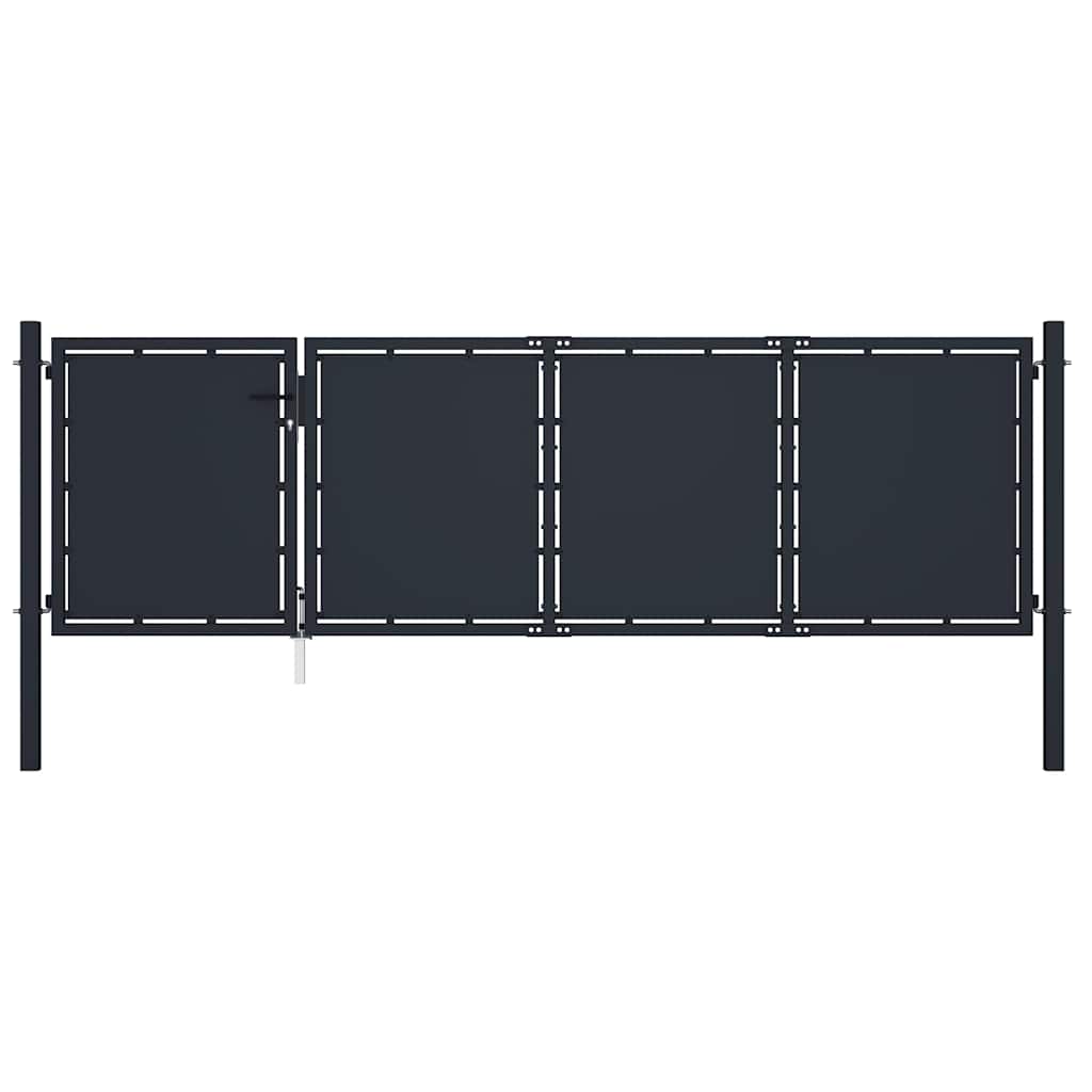 Gartentor aus Stahl 300 x 75 cm Anthrazit