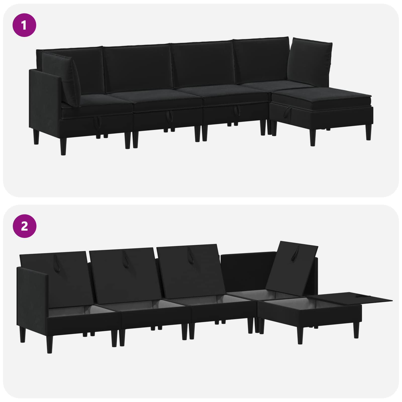 Wohnzimmergarnitur mit Kissen mit Speicher 3 pcs Hellgrau Samt
