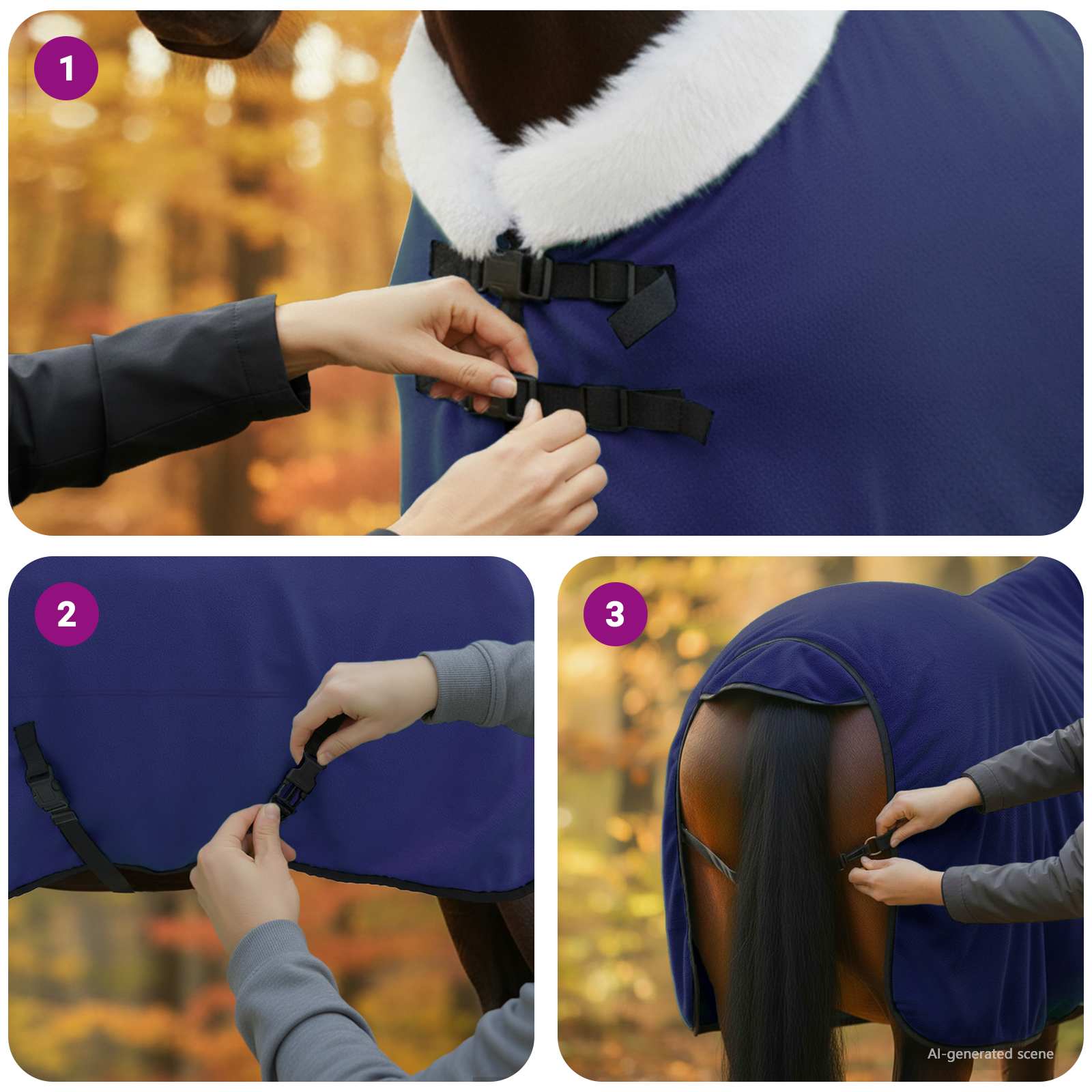 Pferdedecke Volles Aqua 75 cm Polarfleece