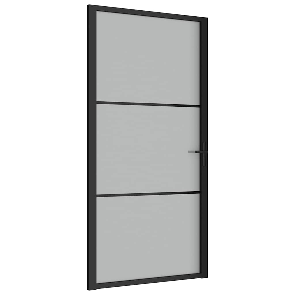 Innentür ESG Glas und Aluminium 76x201,5 cm Schwarz